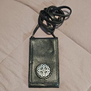 Brighton Ferrara Black Leather Phone Organizer
